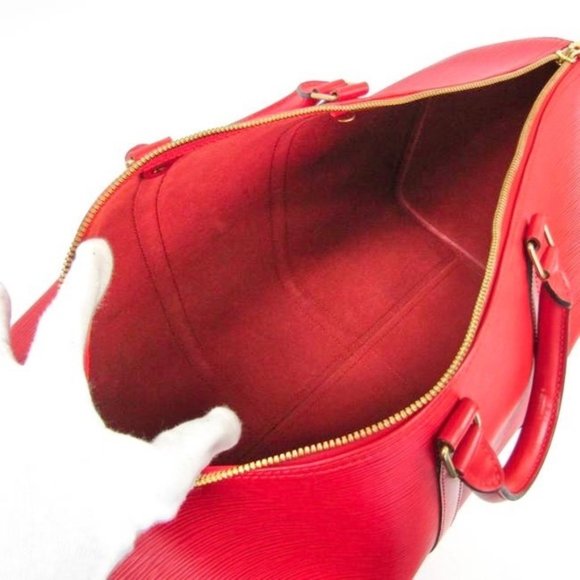 LOUIS VUITTON Red Epi Keepall 55 Boston Bag - Picture 5 of 10